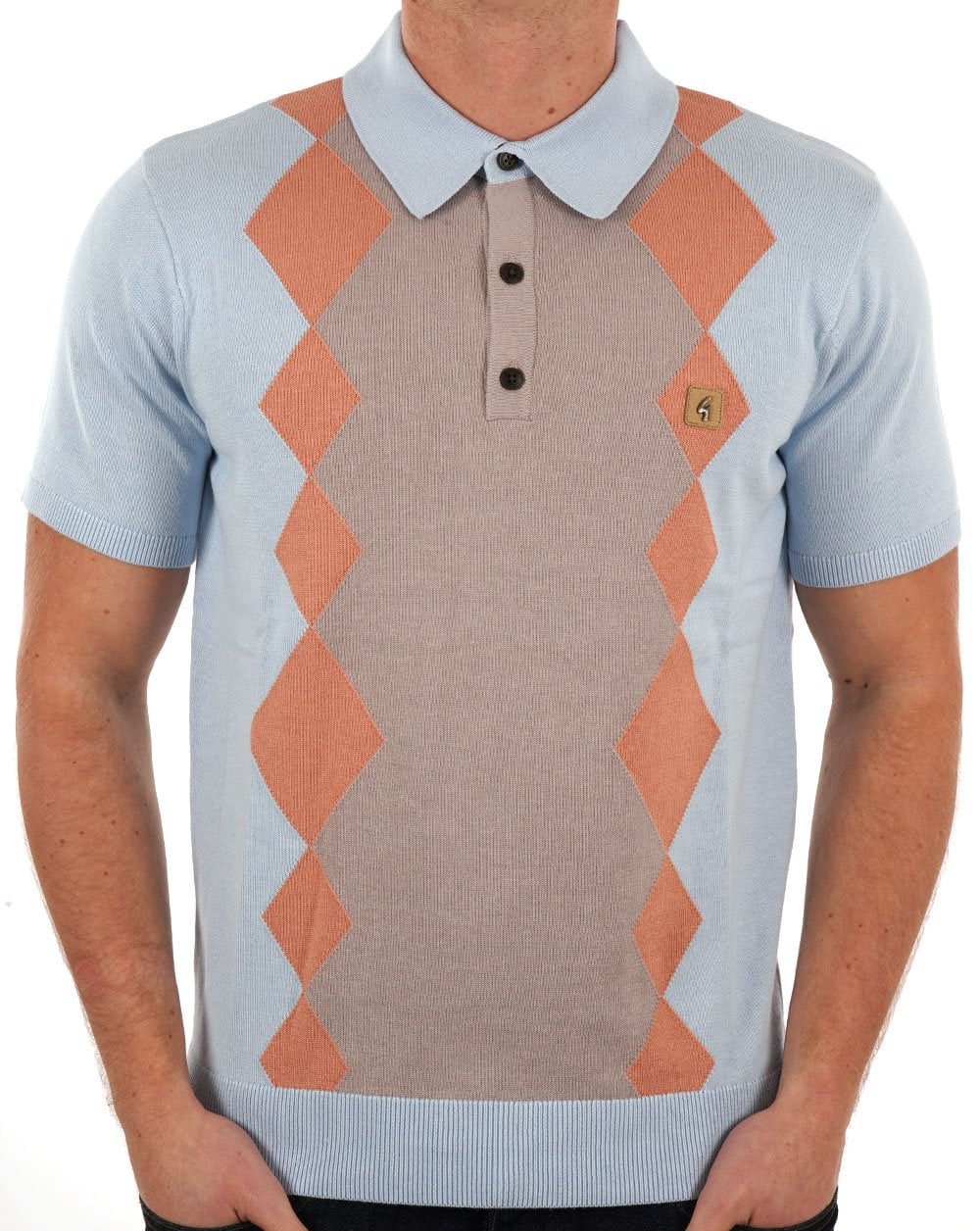 Gabicci Vintage Bond Strick-Poloshirt Azurblau