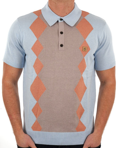 Gabicci Vintage Bond Strick-Poloshirt Azurblau