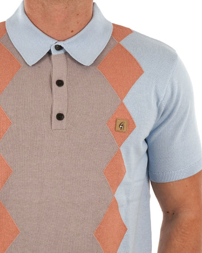 Gabicci Vintage Bond Strick-Poloshirt Azurblau