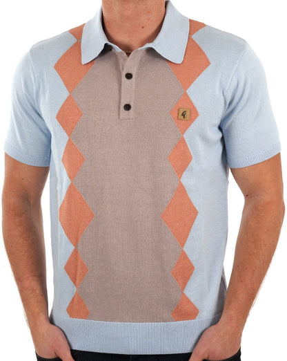 Gabicci Vintage Bond Strick-Poloshirt Azurblau
