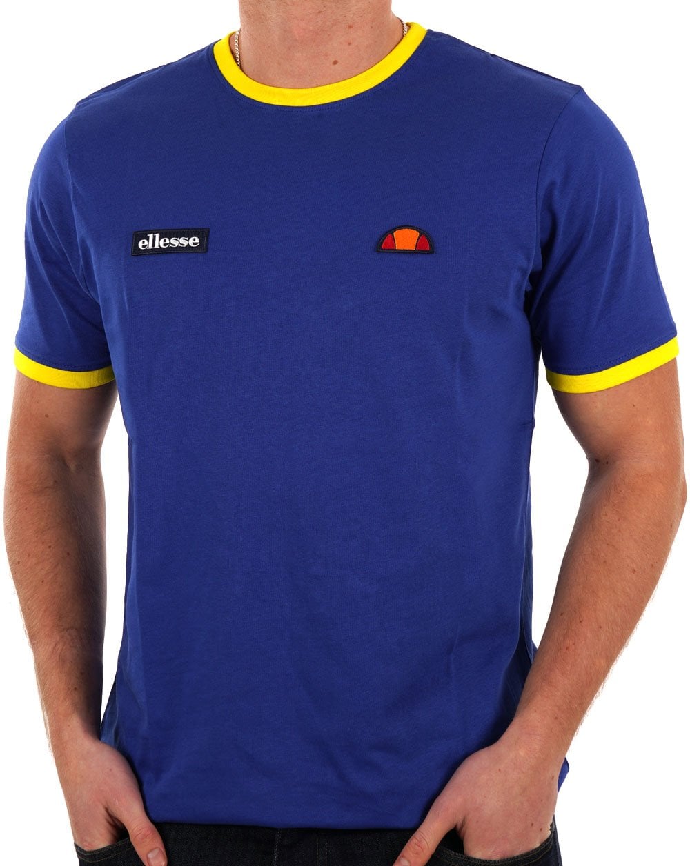Ellesse Ringer T-Shirt Blau/Gelb