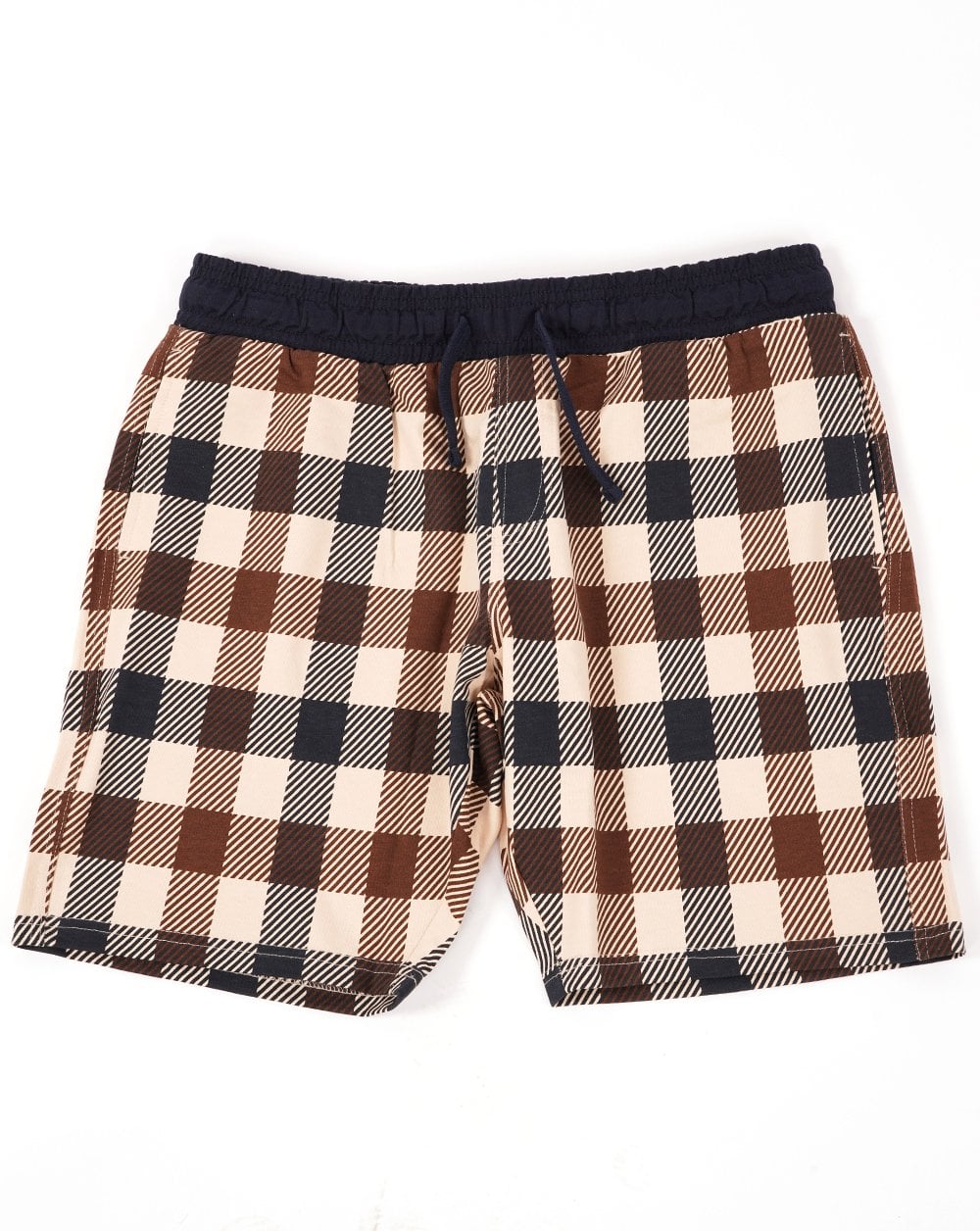 Aquascutum – Sweatshorts mit Makro-Karomuster, Marineblau