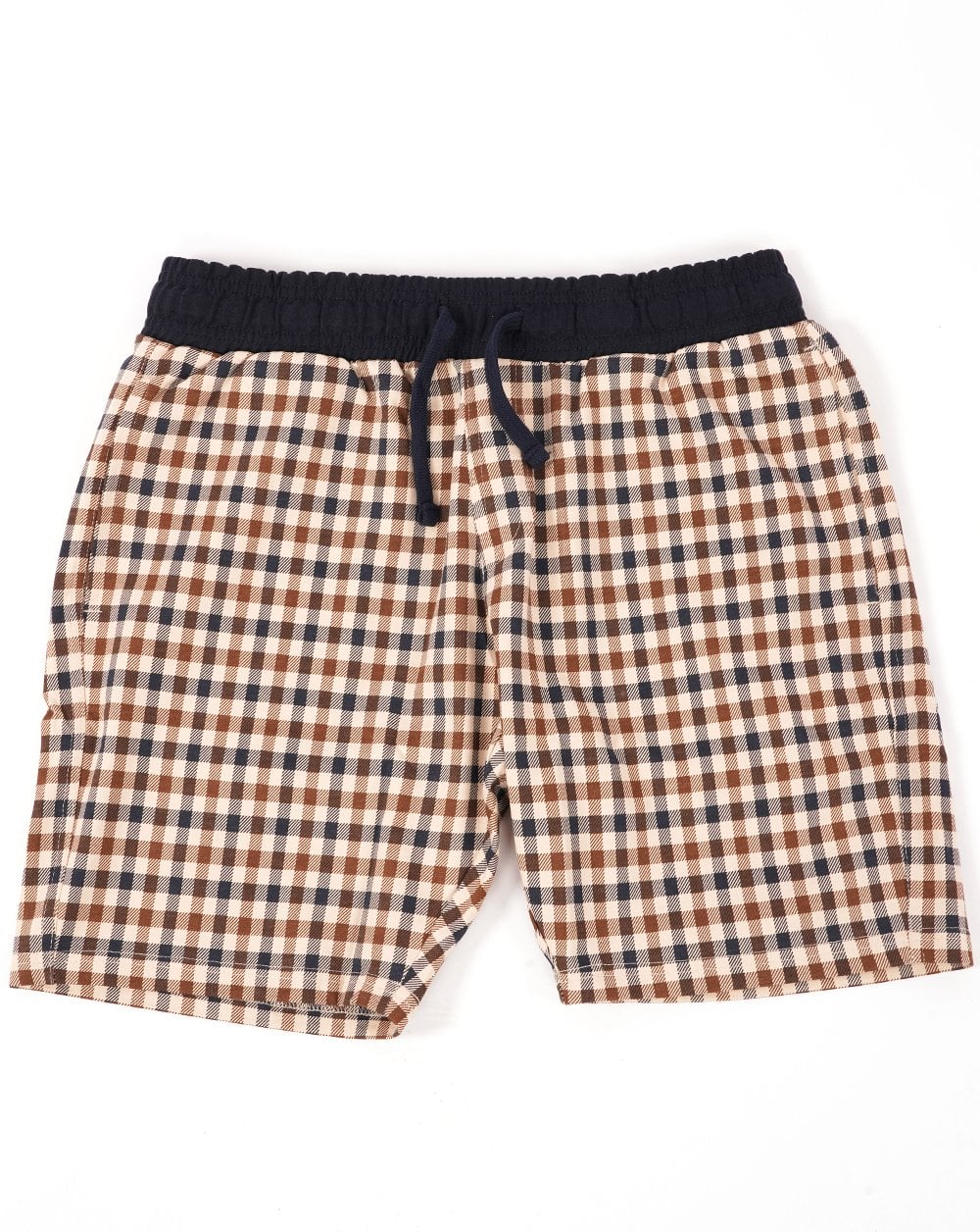 Aquascutum Club – Karierte Sweatshorts in Marineblau