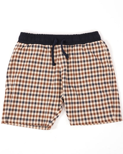 Aquascutum Club – Karierte Sweatshorts in Marineblau