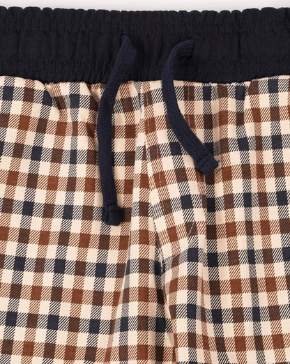 Aquascutum Club – Karierte Sweatshorts in Marineblau