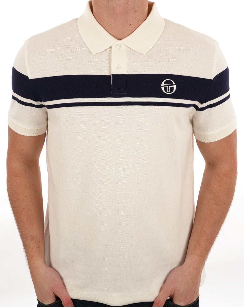 Sergio Tacchini Young Line Poloshirt Gardenia/Marineblau