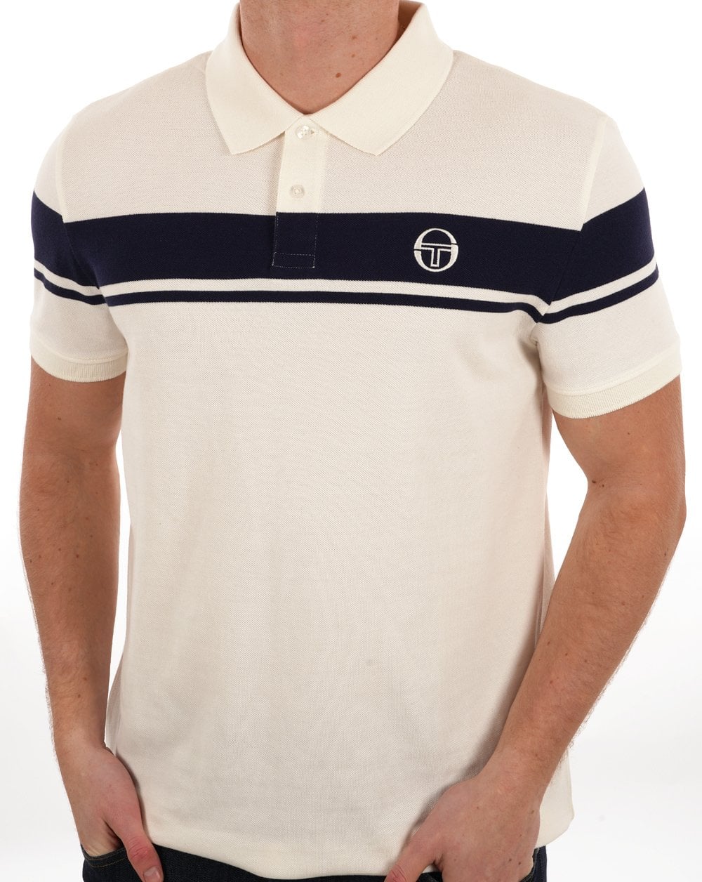 Sergio Tacchini Young Line Poloshirt Gardenia/Marineblau