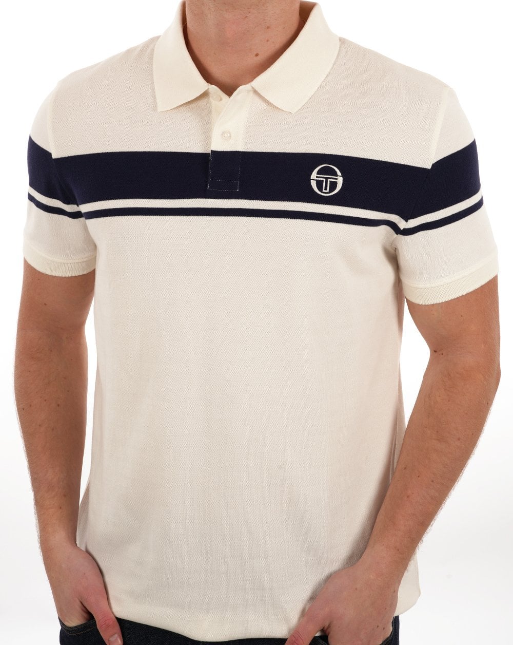 Sergio Tacchini Young Line Poloshirt Gardenia/Marineblau