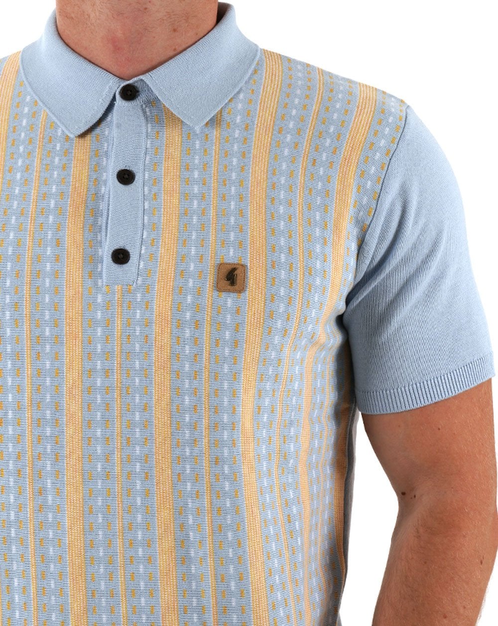 Gabicci Vintage Johnny Knitted Polo Azure