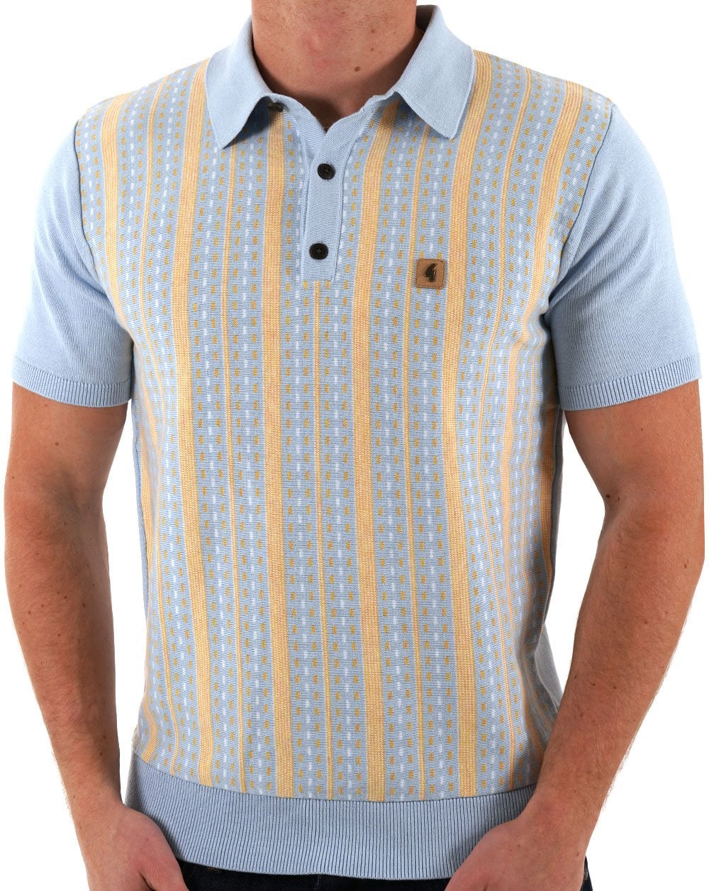 Gabicci Vintage Johnny Knitted Polo Azure