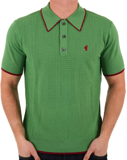 Gabicci Vintage Malcolm Gestricktes Poloshirt Verde