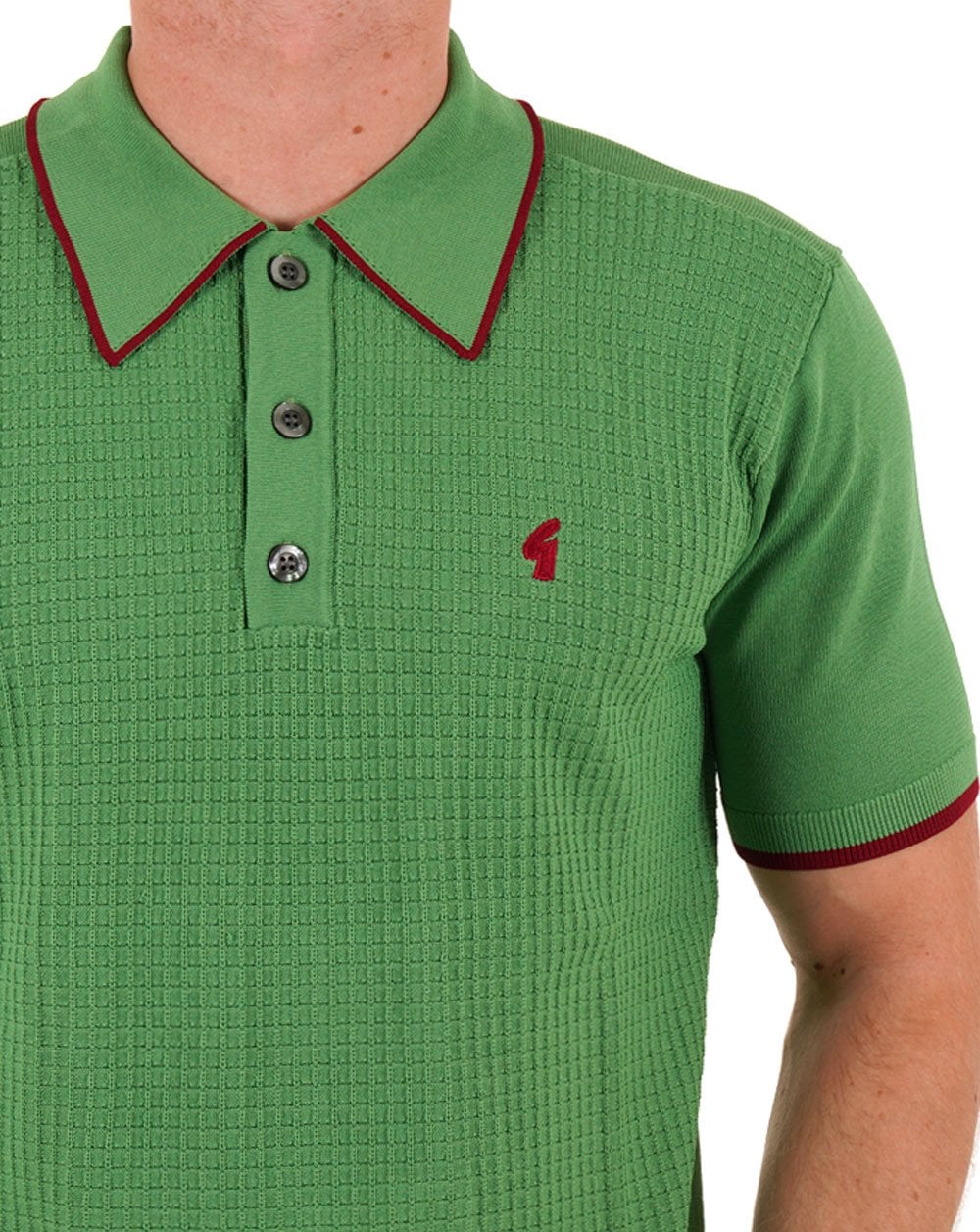 Gabicci Vintage Malcolm Gestricktes Poloshirt Verde