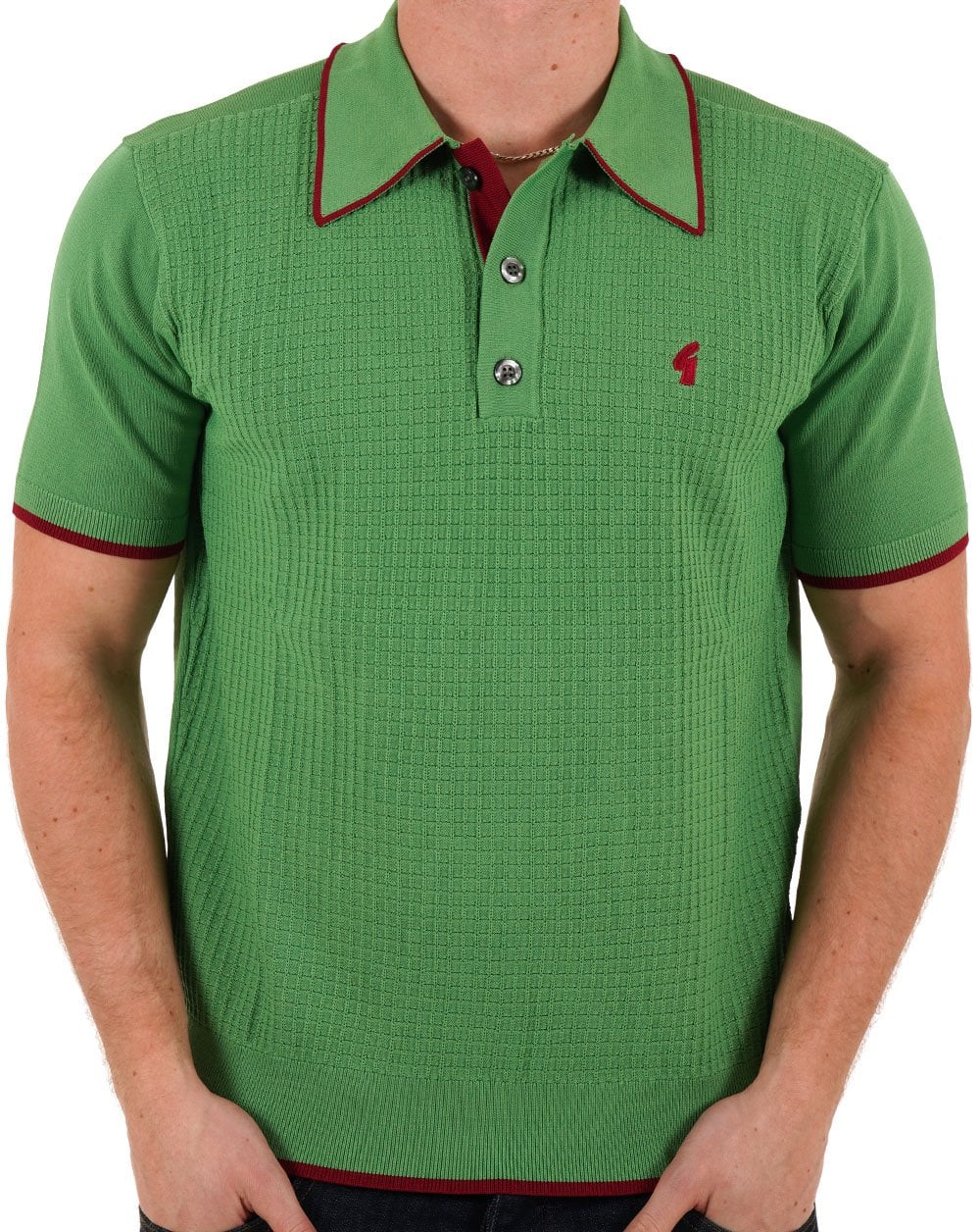 Gabicci Vintage Malcolm Gestricktes Poloshirt Verde
