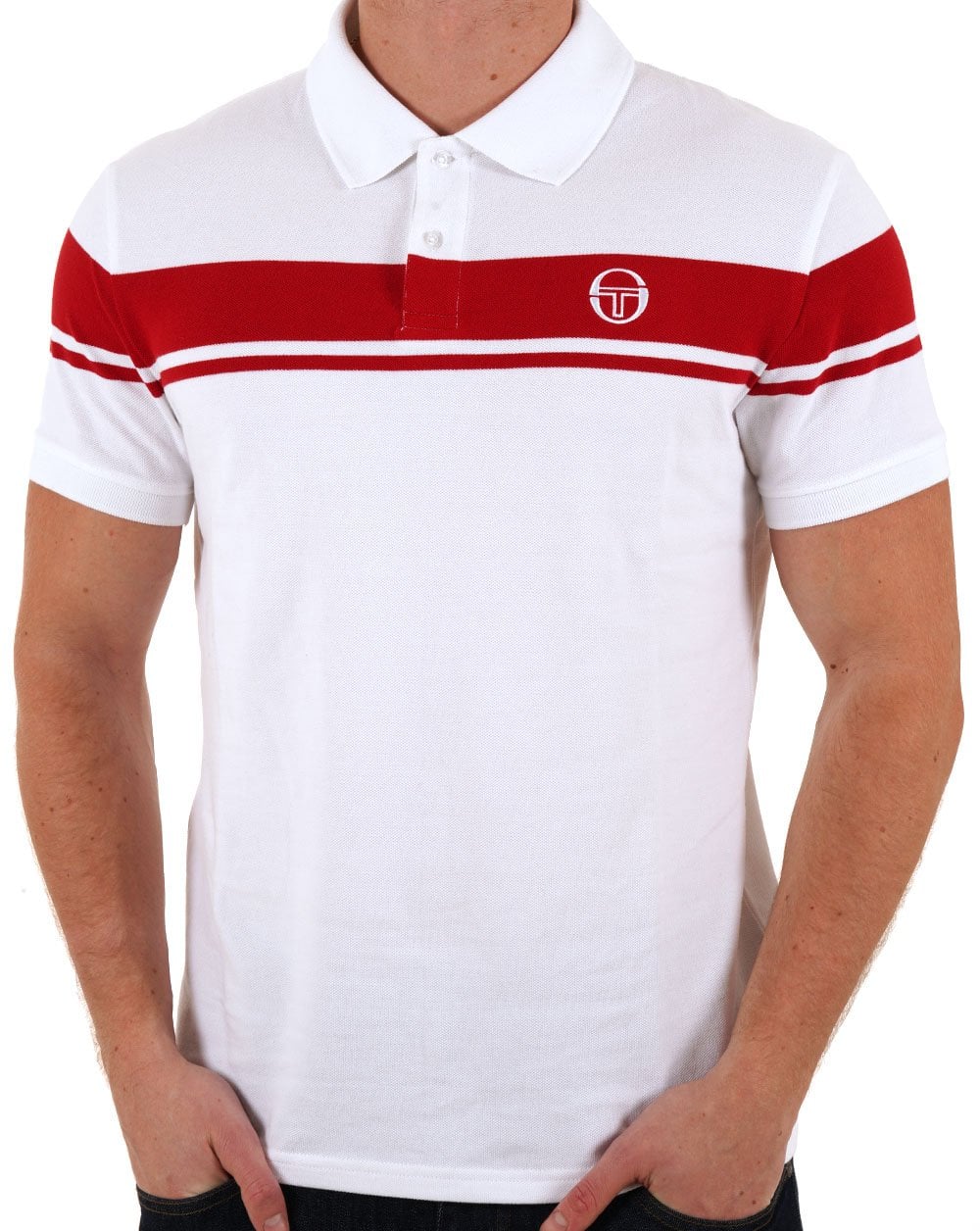 Sergio Tacchini Young Line Poloshirt Weiß/Rot