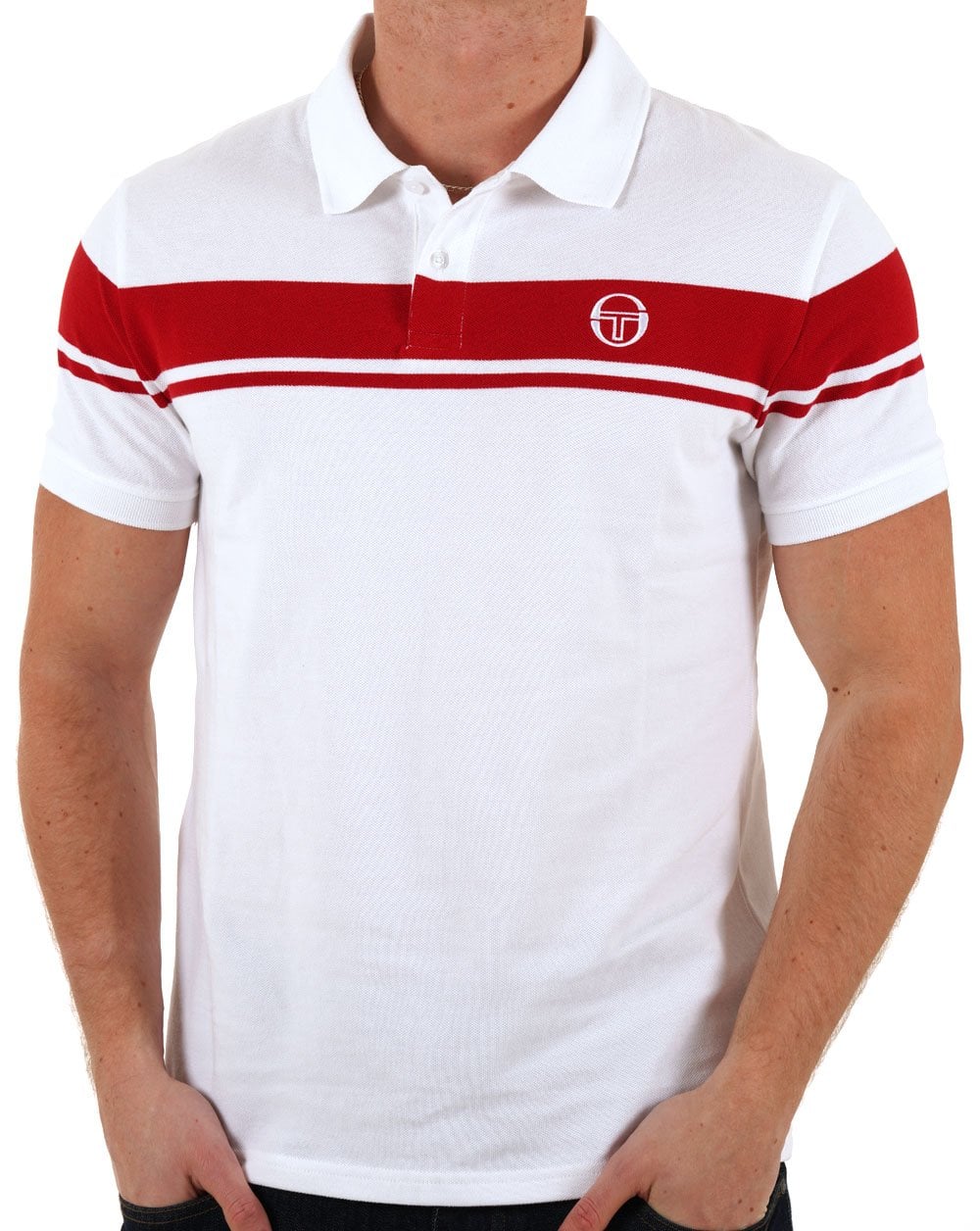 Sergio Tacchini Young Line Poloshirt Weiß/Rot