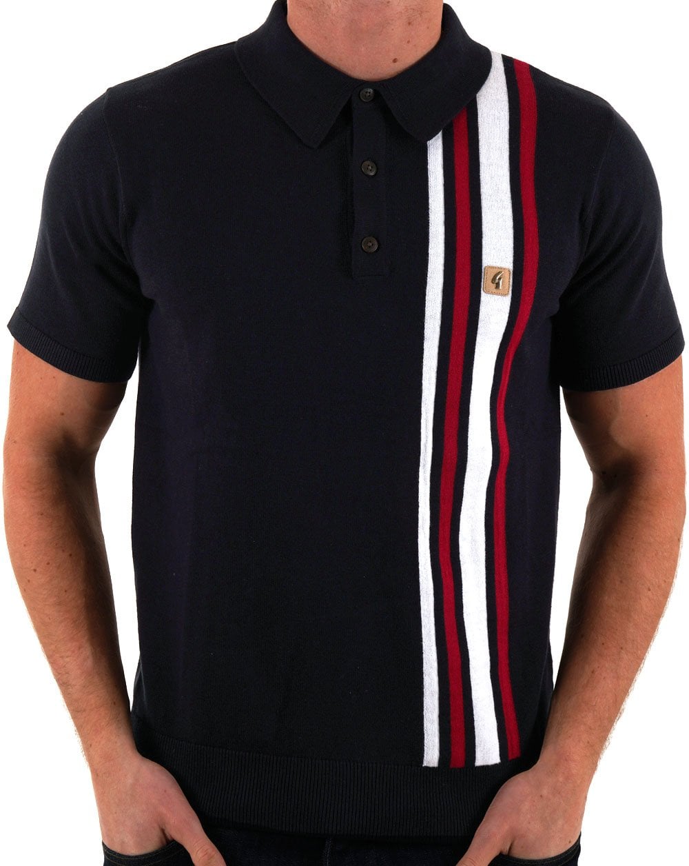 Gabicci Vintage Soda Kurzarm-Strickpolo, Marineblau