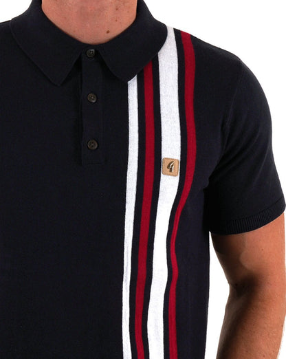 Gabicci Vintage Soda Kurzarm-Strickpolo, Marineblau