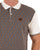 Trojan Diamond Jacquard Panel Polo Ecru