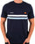 Ellesse Two Stripe T Shirt Navy/White/Sky