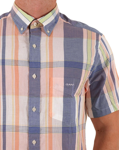 Gant Indian Madras Kurzarmhemd Eierschalenfarben