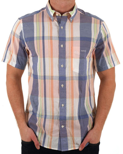 Gant Indian Madras Kurzarmhemd Eierschalenfarben