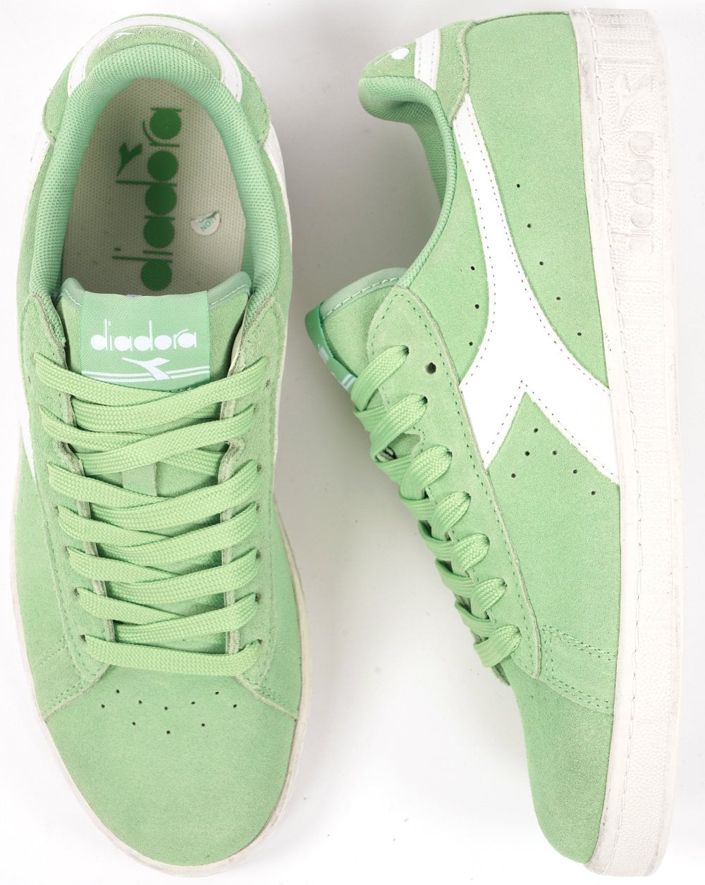Diadora Game L Low Suede Waxed Sneaker Pistaziengrün/Weiß