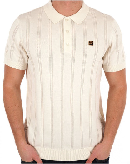 Fila Gold Kennedy Strick-Poloshirt Off White