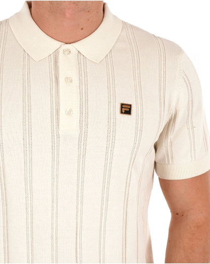 Fila Gold Kennedy Strick-Poloshirt Off White