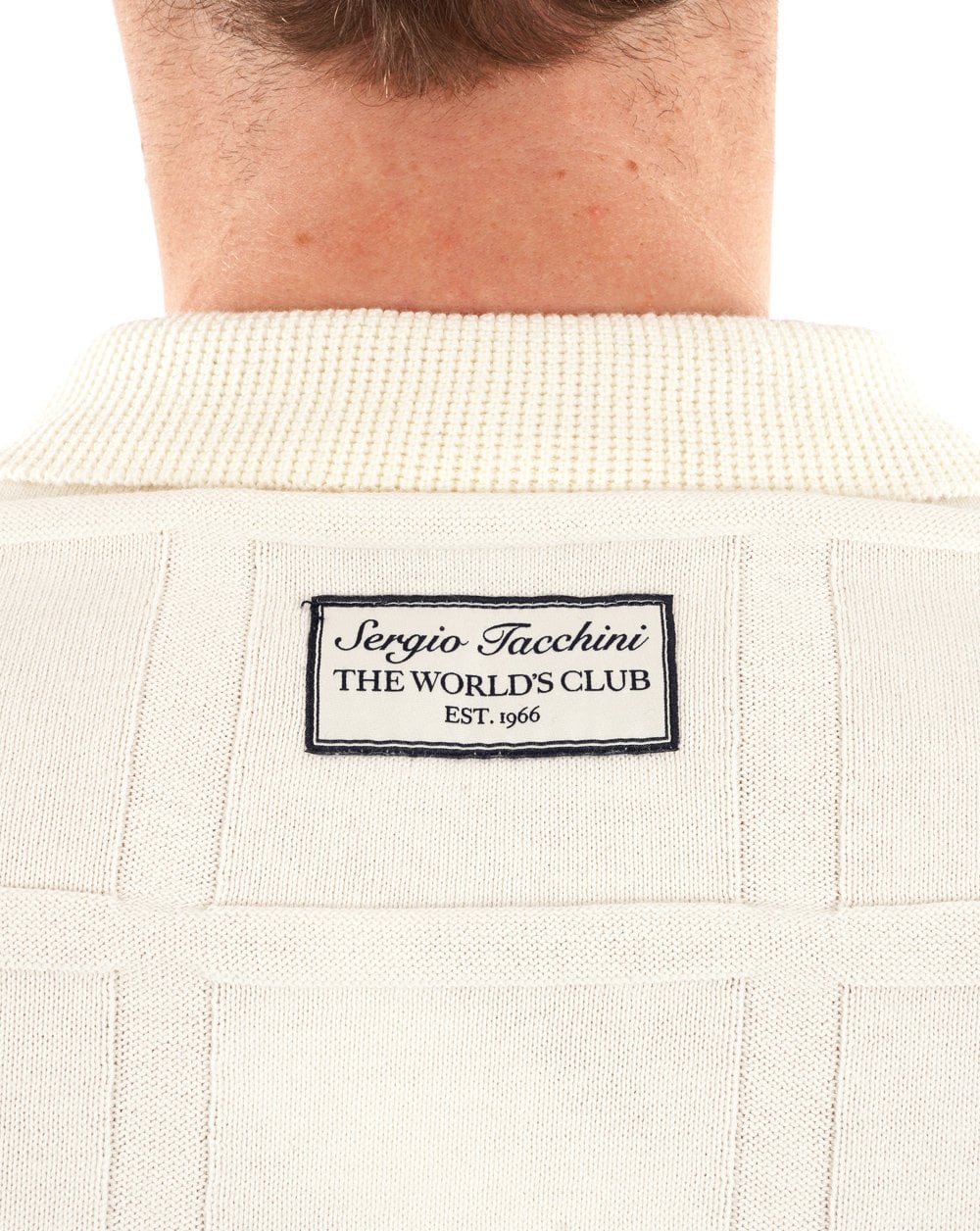 Sergio Tacchini Lorenzo 1/4-Reißverschluss-Strickpolo Gardenia