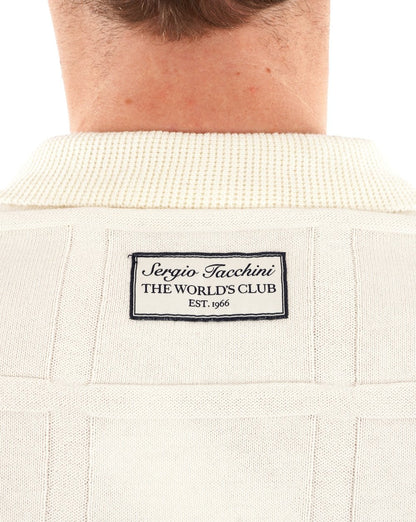 Sergio Tacchini Lorenzo 1/4-Reißverschluss-Strickpolo Gardenia