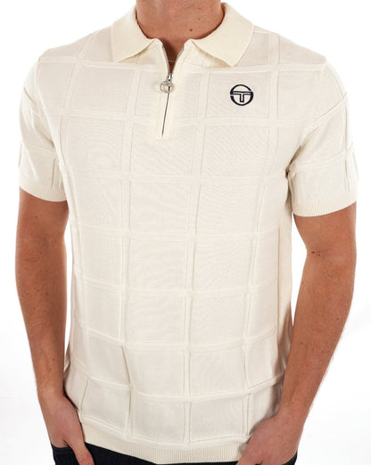 Sergio Tacchini Lorenzo 1/4-Reißverschluss-Strickpolo Gardenia