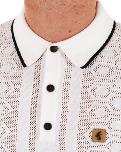 Gabicci Vintage Strick-Poloshirt Weiß