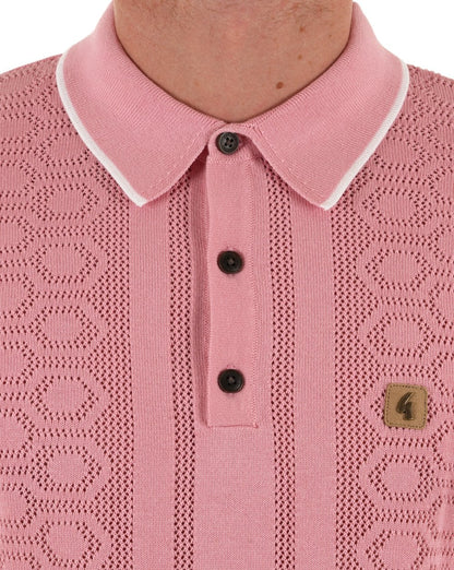 Gabicci Vintage Strick-Poloshirt Rosa