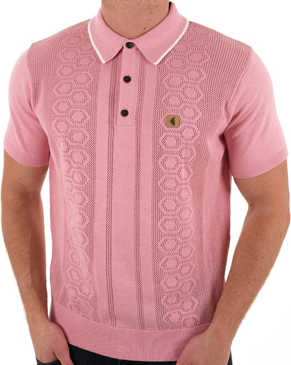 Gabicci Vintage Strick-Poloshirt Rosa