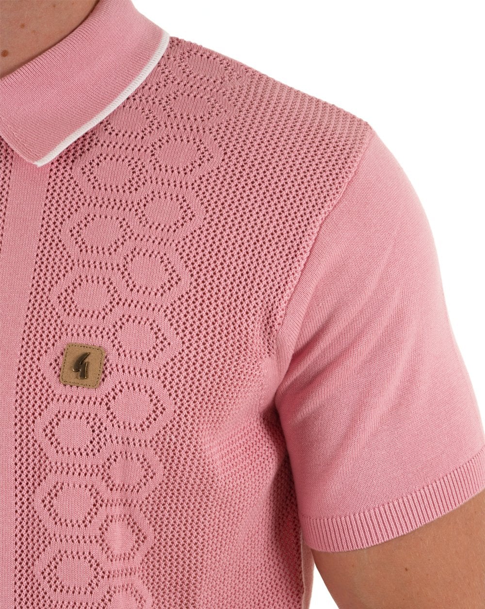 Gabicci Vintage Strick-Poloshirt Rosa