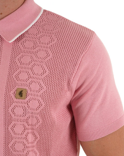 Gabicci Vintage Strick-Poloshirt Rosa