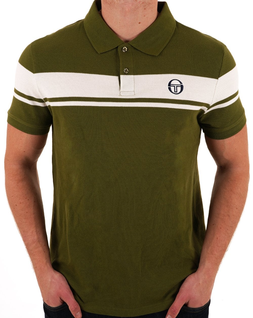 Sergio Tacchini Young Line Poloshirt Khaki / Gardenia