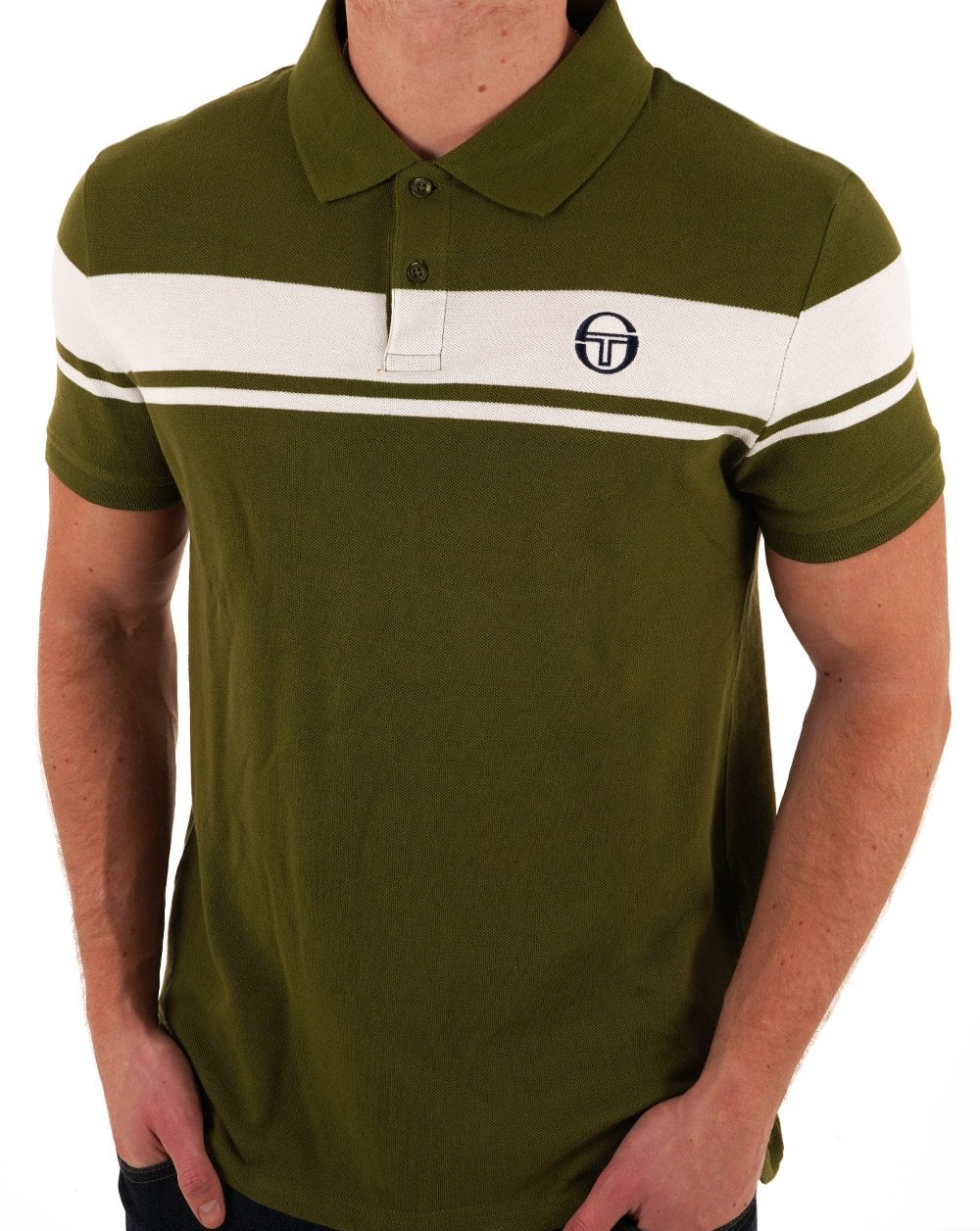 Sergio Tacchini Young Line Poloshirt Khaki / Gardenia