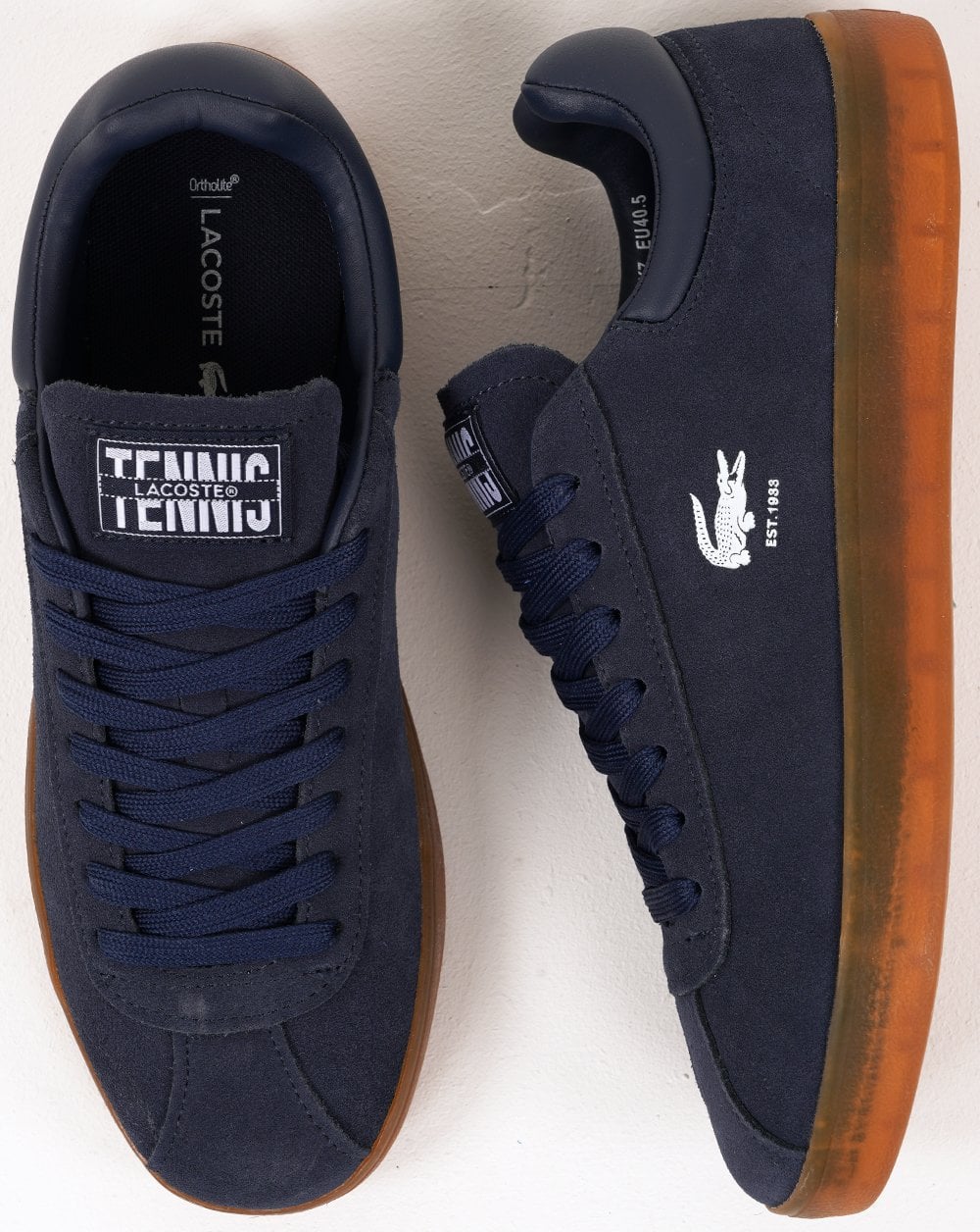 Lacoste Baseshot Trainers Navy/Gum