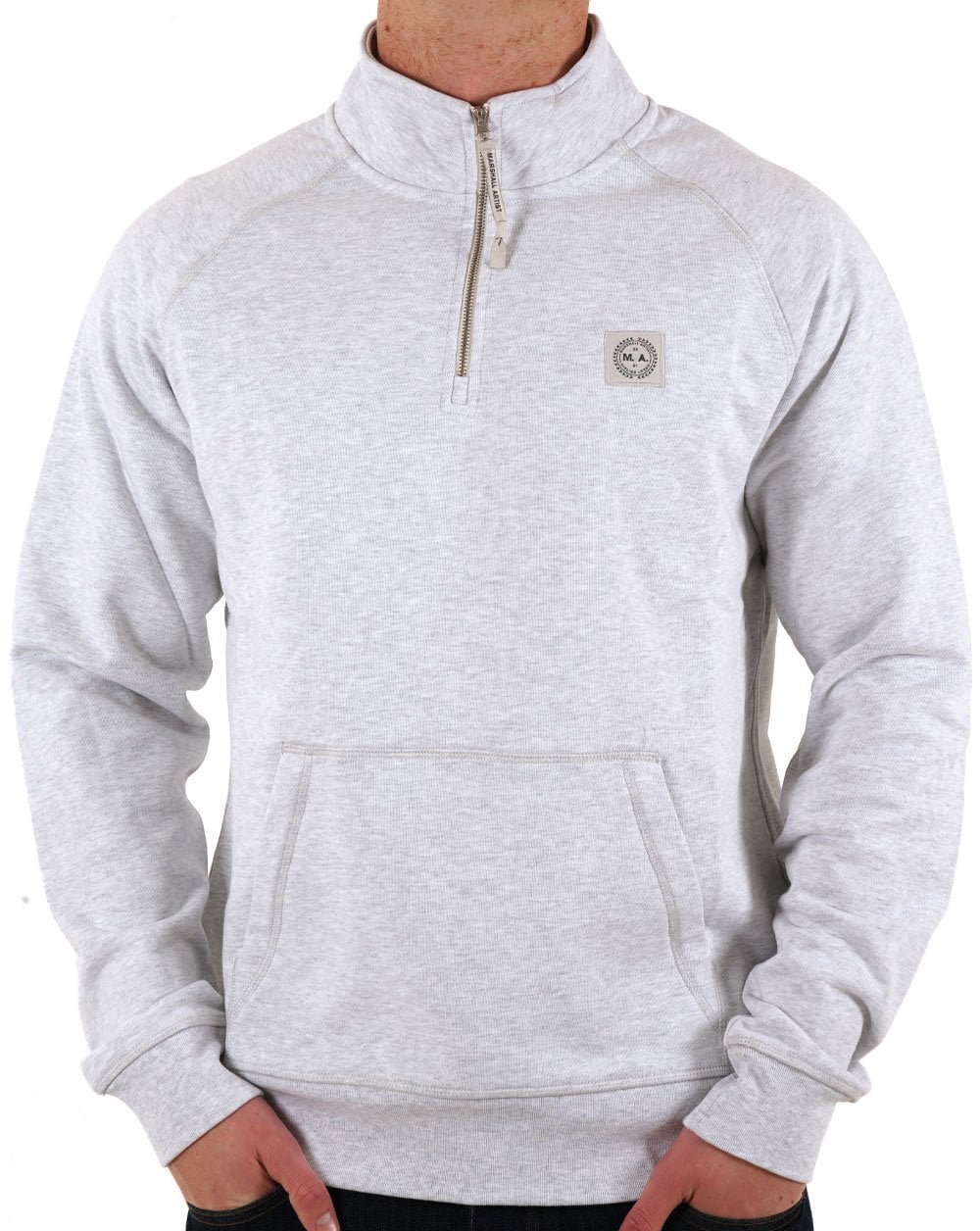 Marshall Artist Foundation – Sweatshirt mit 1/4-Reißverschluss, Schneemeliert