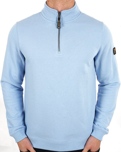Patrick Harlem 1/4 Zip Sweatshirt Himmelblau