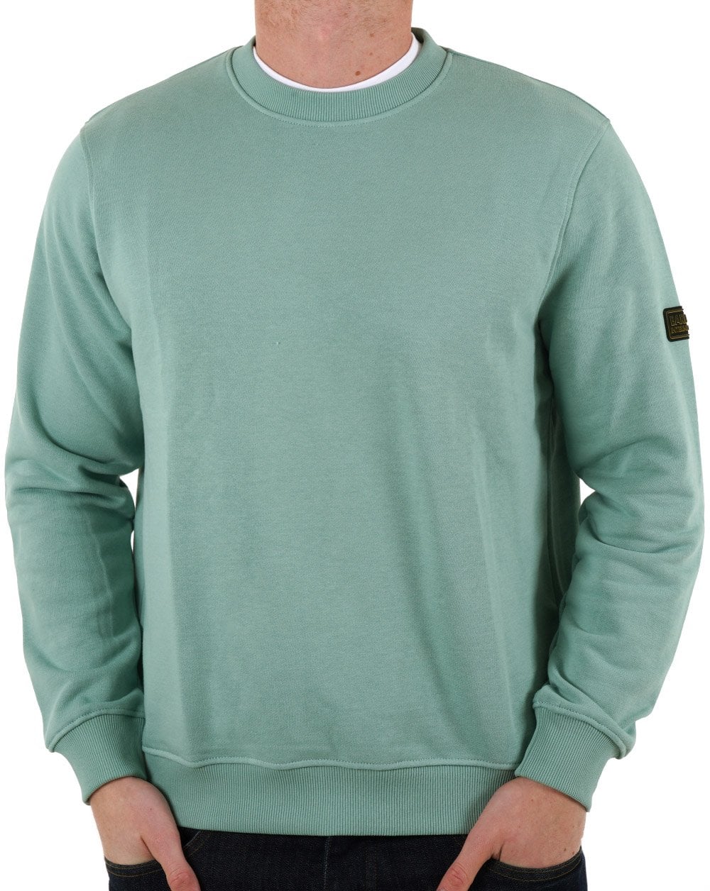 Barbour International Outline Badge Sweatshirt Granitgrün
