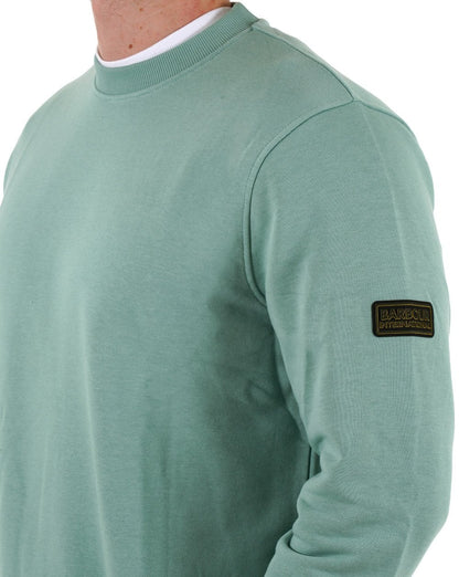 Barbour International Outline Badge Sweatshirt Granitgrün