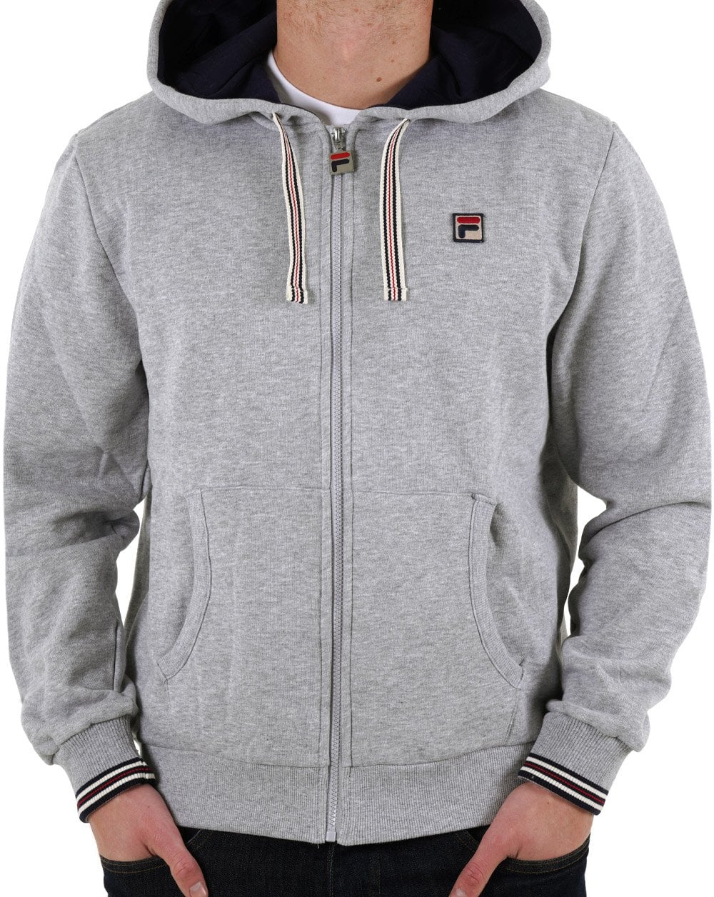 Fila Vintage Tenconi Hoodie Hellgrau meliert