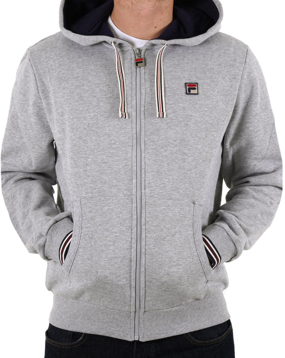 Fila Vintage Tenconi Hoodie Hellgrau meliert