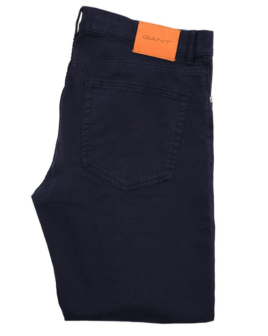 Gant Gant – Kleidungsstückgefärbte Twill-Jeans in Marineblau