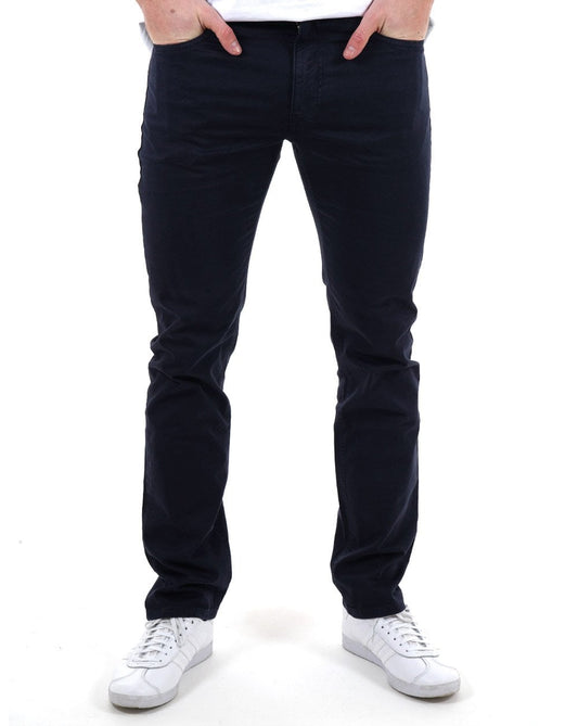 Gant Gant – Kleidungsstückgefärbte Twill-Jeans in Marineblau