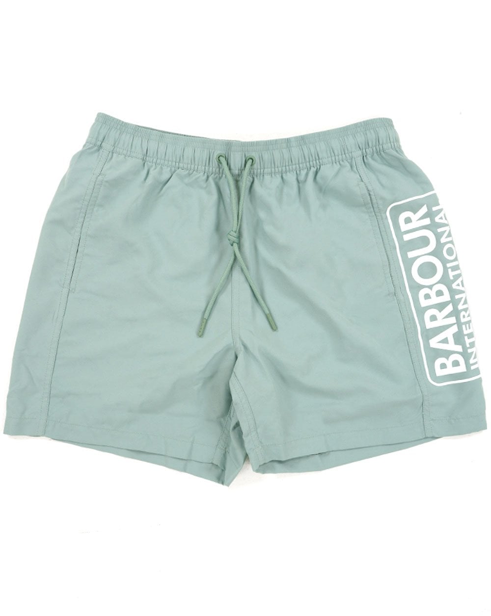 Barbour International Large Logo Swim Shorts Granite Green
