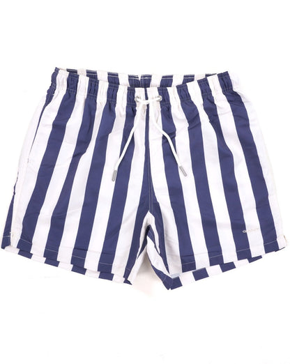 Gant Blockstreifen-Badeshorts Marineblau/Off-White