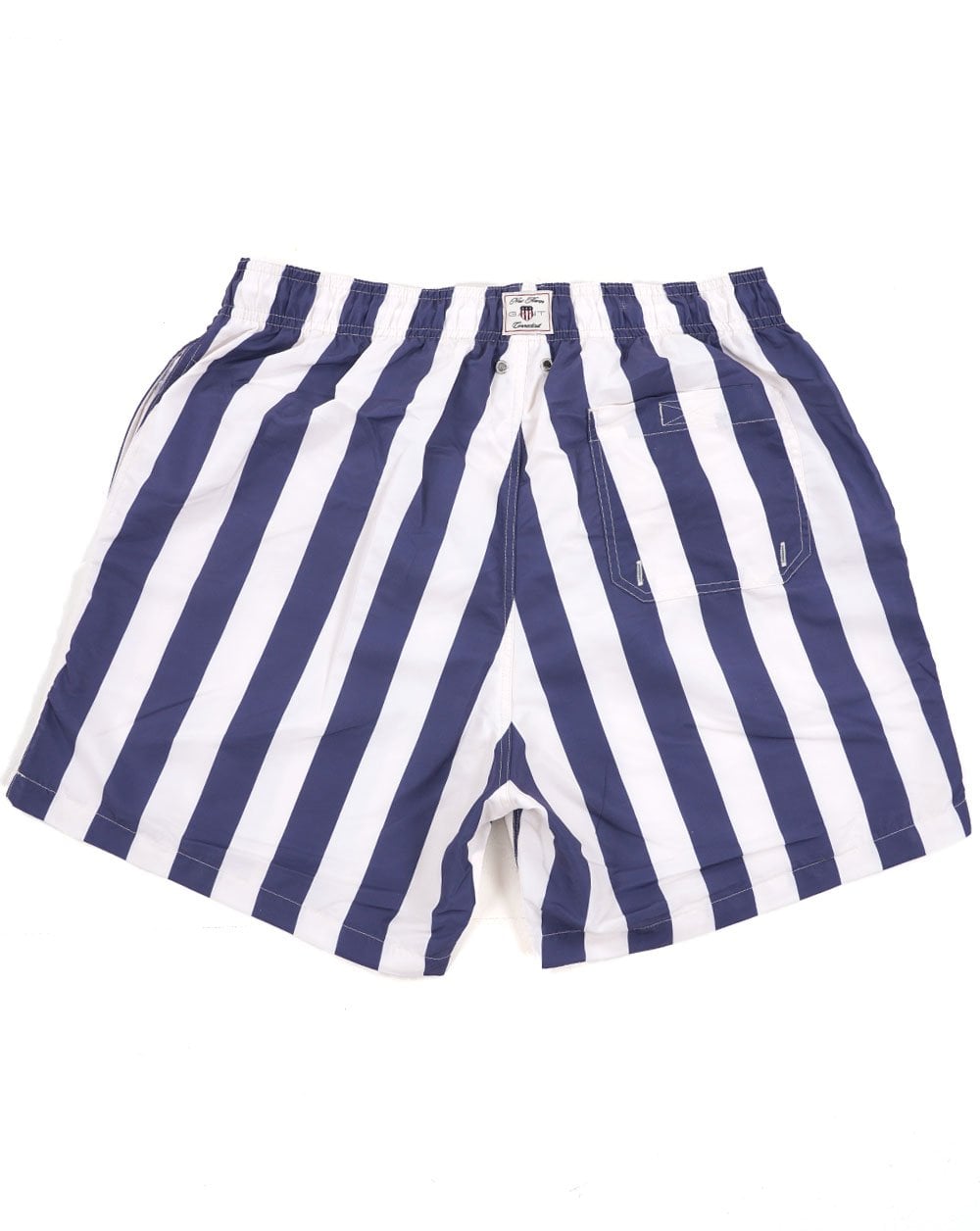 Gant Blockstreifen-Badeshorts Marineblau/Off-White
